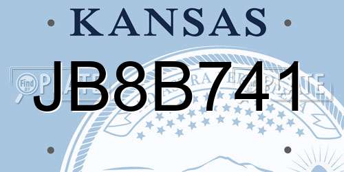 JB8B741 Kansas License Plate