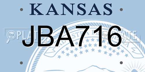 JBA716 Kansas License Plate