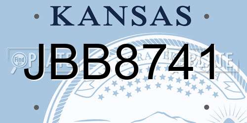 JBB8741 Kansas License Plate