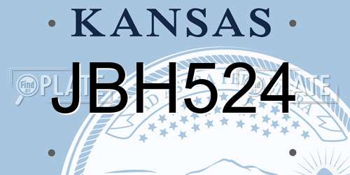 JBH524 Kansas License Plate