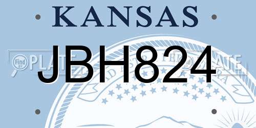 JBH824 Kansas License Plate