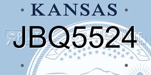 JBQ5524 Kansas License Plate
