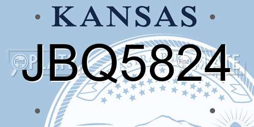 JBQ5824 Kansas License Plate