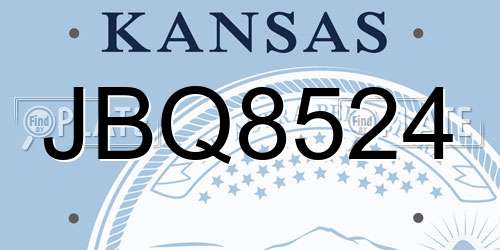 JBQ8524 Kansas License Plate
