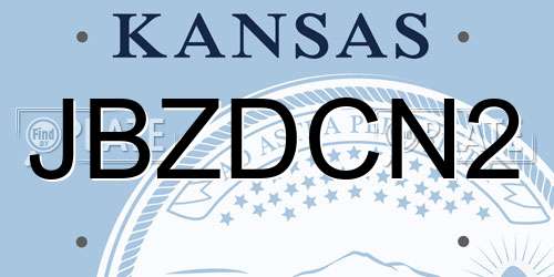 JBZDCN2 Kansas License Plate