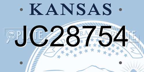 JC28754 Kansas License Plate