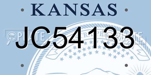 JC54133 Kansas License Plate