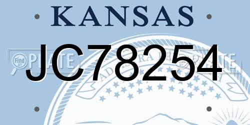 JC78254 Kansas License Plate