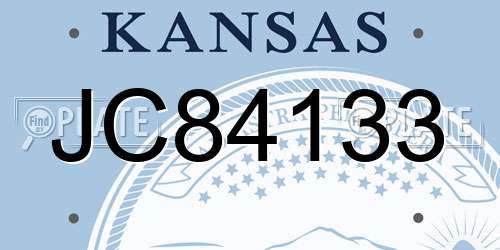 JC84133 Kansas License Plate