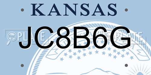 JC8B6G Kansas License Plate
