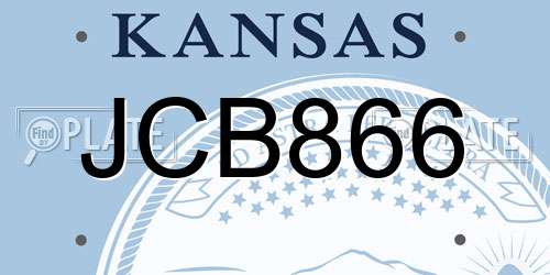 JCB866 Kansas License Plate