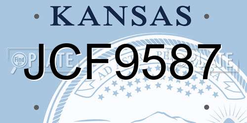JCF9587 Kansas License Plate