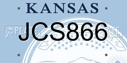 JCS866 Kansas License Plate