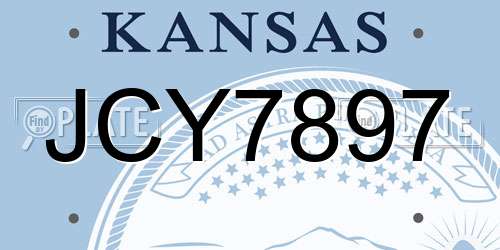 JCY7897 Kansas License Plate