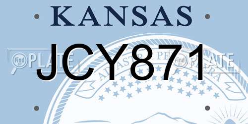 JCY871 Kansas License Plate