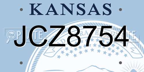 JCZ8754 Kansas License Plate