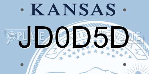 JD0D5D Kansas License Plate