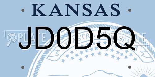 JD0D5Q Kansas License Plate
