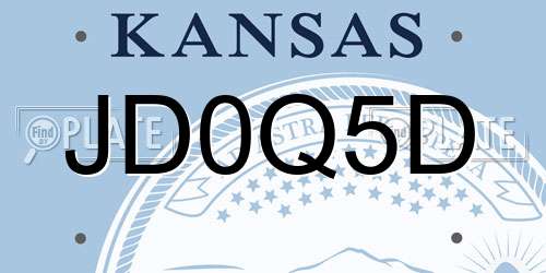 JD0Q5D Kansas License Plate
