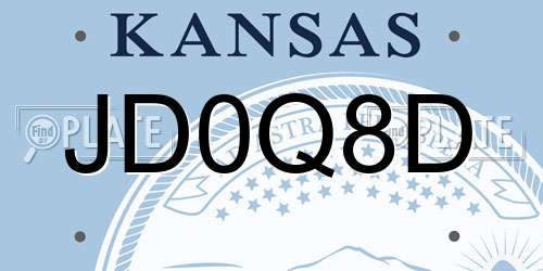 JD0Q8D Kansas License Plate