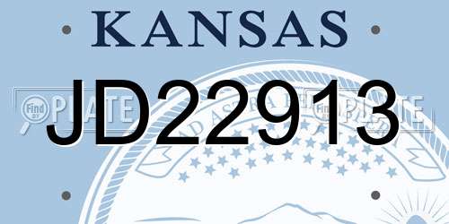 JD22913 Kansas License Plate