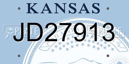 JD27913 Kansas License Plate