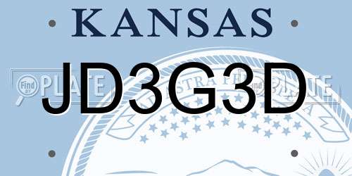 JD3G3D Kansas License Plate