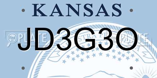 JD3G3O Kansas License Plate