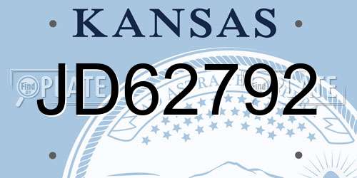 JD62792 Kansas License Plate
