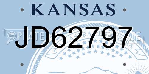 JD62797 Kansas License Plate