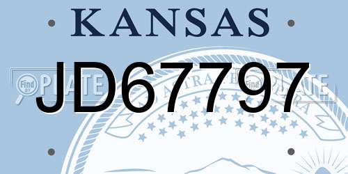 JD67797 Kansas License Plate