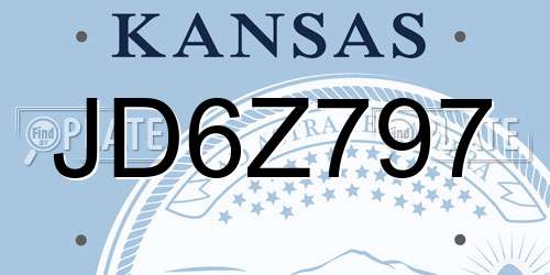 JD6Z797 Kansas License Plate