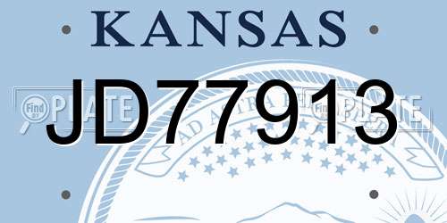 JD77913 Kansas License Plate
