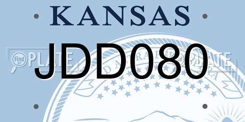 JDD080 Kansas License Plate