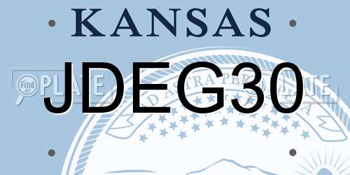 JDEG30 Kansas License Plate