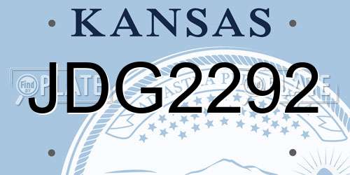 JDG2292 Kansas License Plate