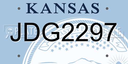 JDG2297 Kansas License Plate