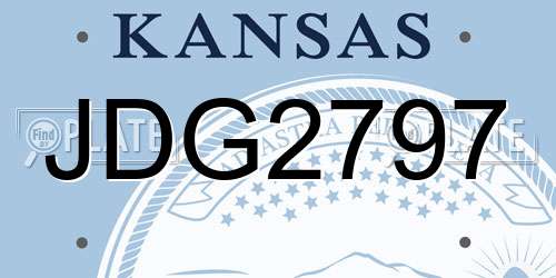 JDG2797 Kansas License Plate