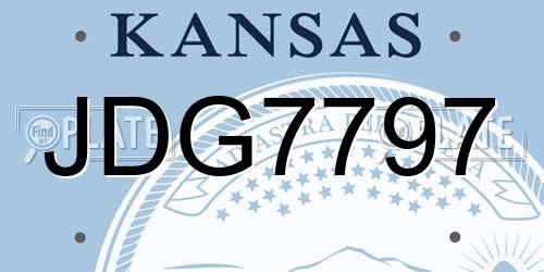 JDG7797 Kansas License Plate