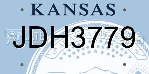 JDH3779 Kansas License Plate