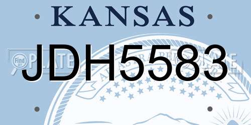 JDH5583 Kansas License Plate