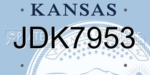 JDK7953 Kansas License Plate