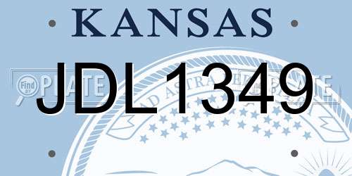 JDL1349 Kansas License Plate