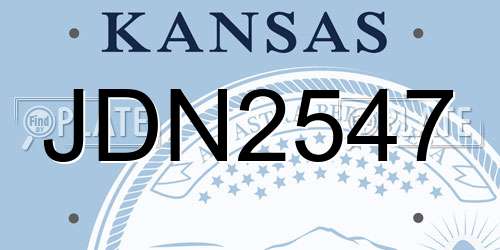 JDN2547 Kansas License Plate