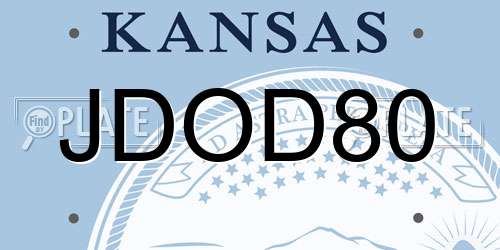 JDOD80 Kansas License Plate