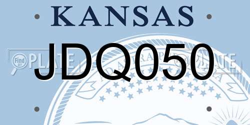 JDQ050 Kansas License Plate