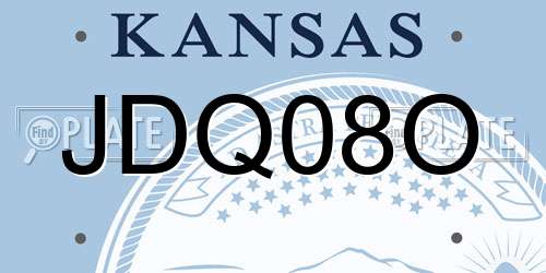 JDQ08O Kansas License Plate