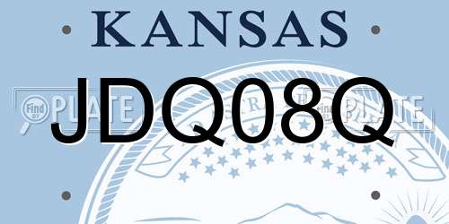 JDQ08Q Kansas License Plate