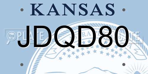 JDQD80 Kansas License Plate