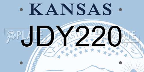 JDY220 Kansas License Plate